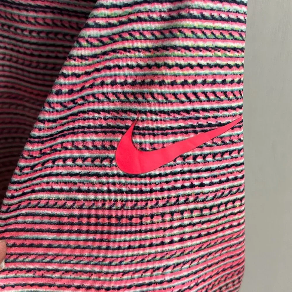 Nike‎ Women's DRI-FIT Pink/Purple Striped 1/2 Zip Pullover Size XL